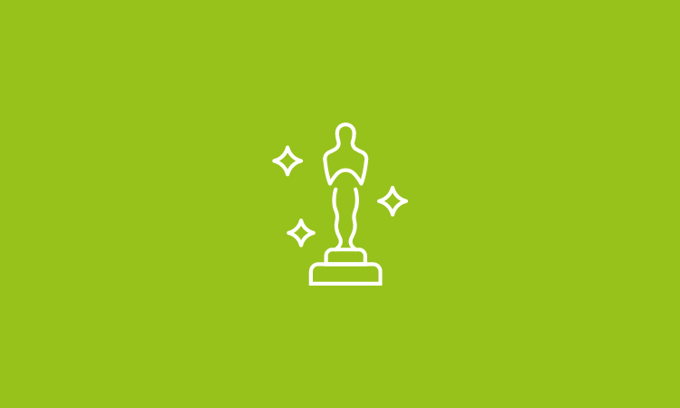 Graphic of Award on hype green background