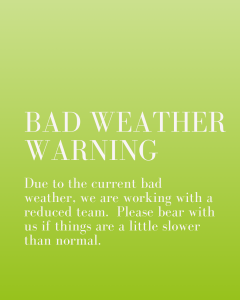 Example social media graphic with message for bad weather